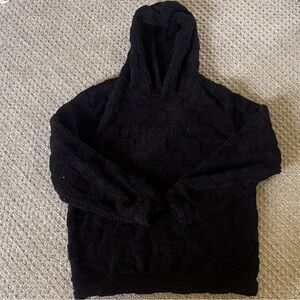 Black Textured Men's Hoodie